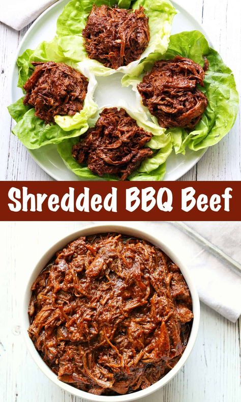 Slow-cooked in homemade bbq sauce and then shredded, this easy dish of pulled beef is wonderfully flavorful. Slow Cooker Pulled Beef, Breaded Salmon, Gluten Free Sugar Free Recipes, Beef Barbecue, Homemade Barbecue, Beef Sauce, Homemade Bbq Sauce, Pulled Beef, Homemade Barbecue Sauce