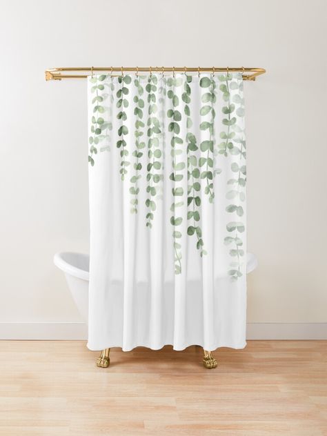 Millions of unique designs by independent artists. Find your thing. Romantic Shower Curtain, Watercolor Shower Curtain, Long Shower Curtains, Green Shower Curtains, Bath Curtain, Unique Shower Curtain, Rustic Bathroom Decor, Rustic Curtains, Floral Shower Curtains