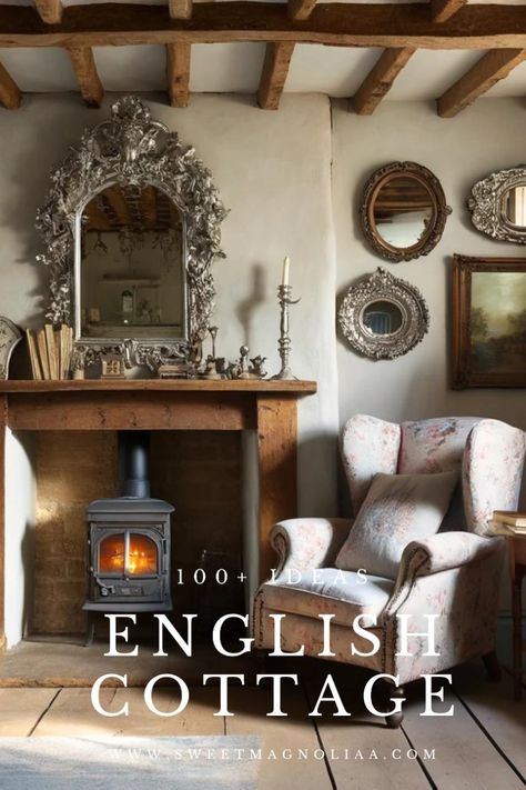 Discover the charm of English cottage style with our curated list of 21 essential accessories! Perfect for anyone looking to infuse their home with cozy, quaint vibes. From vintage-inspired textiles to rustic furniture and delightful floral arrangements, find everything you need to bring the warmth and comfort of a traditional English cottage into your living space. Pin this guide for endless inspiration and practical tips to elevate your home decor. English Decor Traditional, English Cottage Fireplace, English Country Style Living Room, Traditional English Cottage, Small English Cottage, English Country Decor Living Room, Cottagecore Lifestyle, English Cottage Interiors, Cottage Style Furniture