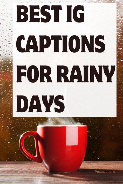 Have you ever taken a picture in the rain and wished you had something to say about it? Well, look no further! Here are 65 of the best rain captions for Instagram. Whether you’re trying to capture the beauty of a rainy day or just make a pun about getting wet, these captions will do the trick. So grab your umbrella and get ready to take some pictures! Rainy Day captions Rain And Coffee Captions, Rainy Day Quotes Positive, Rainy Day Captions Instagram, Rain Quotes Rainy Days, Raining Day Quotes, Day Captions Instagram, Rain Captions For Instagram, Rain Puns, Rainy Quotes