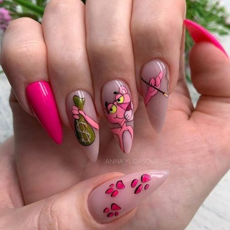 Top 35 Spring Nail Designs For 2023 | Summer Nails Art Disney Acrylic Nails, Mickey Nails, Unghie Nail Art, Wow Nails, Nails 2022, Work Nails, Simple Acrylic Nails, Glow Nails, Animal Nails