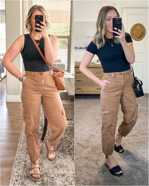 High-Waisted Barrel-Leg Cargo … curated on LTK Ankle Cargo Pants Outfit, Khaki Barrel Pants Outfit, High Waisted Cargo Pants Outfit, Barrel Leg Pants Outfit, Barrel Pants Outfit, Cargo Pants Outfit Winter, Ankle Pants Outfit, Hipster Outfits Summer, High Waisted Cargo Pants