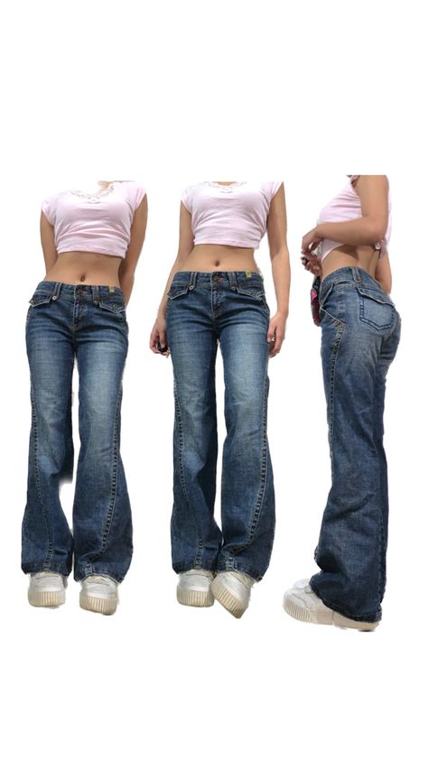 Low Rise Flare Jeans Outfit, High Waist Loose Pants, Low Rise Jeans Outfit, Flare Jeans Outfit, Low Waisted Jeans, Outfits 2000s, Low Rise Flare Jeans, Low Waist Jeans, Jean Large