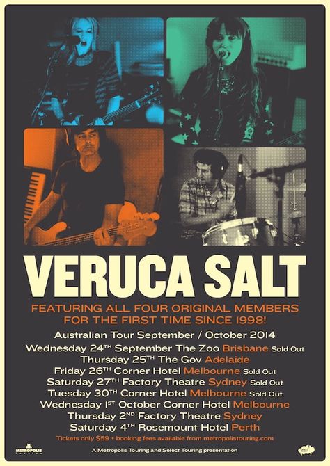 Veruca Salt Band, Feminist Punk, Veruca Salt, Future Poster, Wall Pics, Punk Movement, Vintage Concert Posters, Grunge Band, Dorm Posters