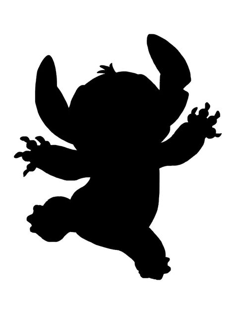 Stitch Silhouette Silhouette Art Disney, Disney Clips, Disney Stencils, Silhouettes Disney, Stitch Silhouette, Disney Font Free, Disney Silhouette Art, Lilo En Stitch, Tattoo Disney