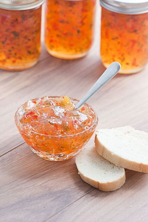 Peach Jalapeno Jelly, Peach Pepper Jelly, Monster Garden, Jalapeño Jelly, Pepper Jelly Recipes, Jalapeno Jelly, Peach Jelly, Hot Pepper Jelly, Chile Jalapeño