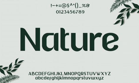 Elegant nature font typeface alphabet Pr... | Premium Vector #Freepik #vector #leaf #nature #luxury #number Eco Font, Typeface Alphabet, Garden Font, Leaf Font, Nature Letters, Nature Font, Top Fonts, Plant Logos, Geometric Font