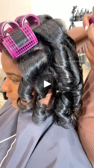 Aesthetics Salon, Natural Hair Flexi Rods, Roller Set Natural Hair, Roller Set Hairstyles, Black Hair Video, Flexi Rods, Behind The Chair, What Questions, Natural Hair Styles Easy