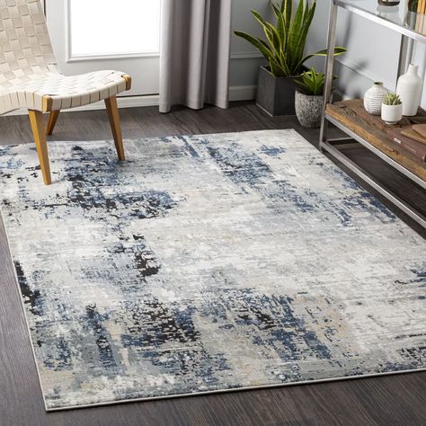 Abstract Area Rug, Wayfair Furniture, Navy Rug, Abstract Rug, Blue Abstract, Contemporary Area Rugs, Modern Area Rugs, Home Rugs, Grey Rugs