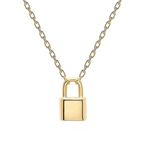 PRICES MAY VARY. STYLISH MINIMALIST DESIGN: The lock necklace is perfect for everyday wear, the trendy lock necklace pendant simple and pretty, adding a touch of glamor to your look that you will love. The lock pendant is a symbol of protection for cherished moments. It can also be given as a gift to someone special to express your eternal love for each other! PREMIUM QUALITY MATERIAL: This stylish locket necklace is made of high quality 925 sterling silver material, then plated with 14K real go Xmas Jewelry, Necklaces Trendy, Lock Chain, Padlock Necklace, Lock Pendant, Lock Necklace, Letter Necklace, Silver Material, Locket Necklace