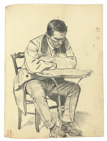 Reading A Newspaper, Table Reading, Ilya Repin, Human Figure Sketches, Cafe Table, Master Drawing, Human Figure Drawing, Parisian Cafe, Figure Sketching