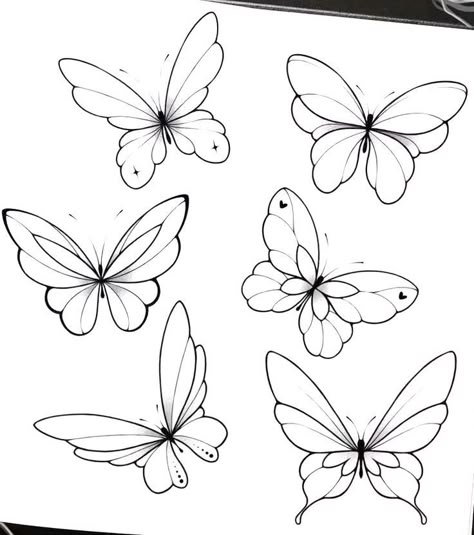 Retro Flower Painting Ideas, Butterfly Art Simple, Butterflies And Flowers Drawing, Simple Butterfly Drawing Outline, Line Work Butterfly, Butterfly Design Drawing, Simple Butterfly Drawing, Floral Drawing Design, Butterfly Drawing Outline