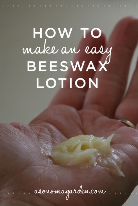 how to make an easy beeswax lotion using only 4 ingredients Hand Lotion Recipe, Olive Oil Lotion, Beeswax Lotion, Beeswax Recipes, Lotion Recipe, Diy Lotion, Homemade Lotion, Homemade Remedies, Diy Body