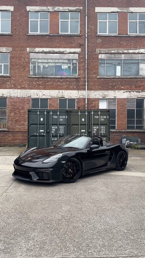 Feel the rush with this Pre-Owned Porsche 718 Spyder 🖤 Finished in the sleek Black with matching convertible roof. Plus, the interior… | Instagram Porsche Open Roof, Black Porsche Convertible, Porche 718 Spyder, Matching Cars, 2025 Manifestation, Porsche 718 Spyder, Porsche Convertible, 718 Spyder, 718 Boxster