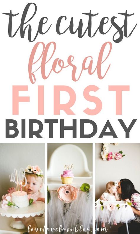 Floral First Birthday Cake, First Birthday Post, Birthday Outfit Inspiration, Floral First Birthday Party, First Birthday Ideas, Floral First Birthday, Floral Birthday Party, Mom Life Hacks, First Birthday Party Themes