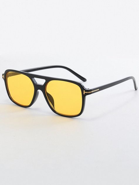 Yellow Tinted Sunglasses Men, Yellow Sunglasses Men, Yellow Tinted Sunglasses, Yellow Glasses, Clear Glasses Frames, Tinted Glasses, Yellow Sunglasses, Letter Decor, Clear Frames