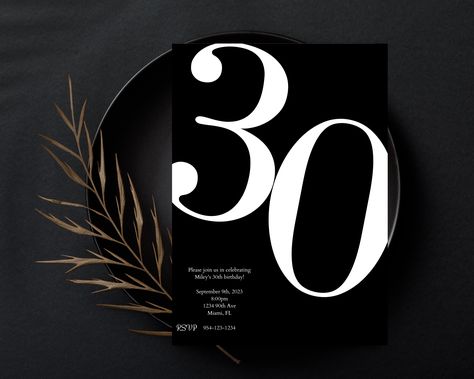 30 Birthday Invitation, Cheers To 30 Years, 30th Birthday Party Invitations, Invitation Minimalist, 30 Birthday, Custom Birthday Invitations, Turning 30, Avery Labels, 30th Birthday Invitations