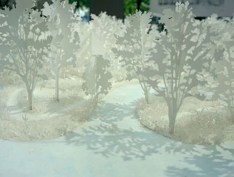 Junya Ishigami, Freeing architecture - Fondation Cartier pour l'Art Contemporain - Marion de Castilla Paper Model Architecture, Architecture Model Trees, Architectural Trees, Maquette Architecture, Junya Ishigami, Site Model, Architecture Concept Diagram, Model Tree, Landscape Model