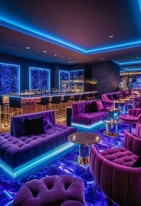 Nightclub Booth Seating, Casino Bar Design, Modern Nightclub Design, Night Club Decor Nightclub Design, Nightclub Bar Design, Pink Nightclub Aesthetic, Club Lighting Nightclub, Club Design Interior Nightclub, Nightclub Party Theme