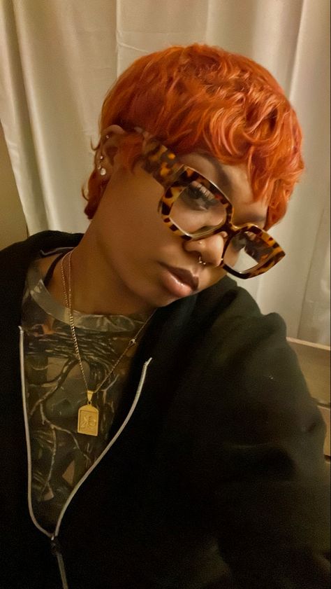 27-piece pixie cut Burnt orange hair Orange Pixie Cut, Copper Pixie, Burnt Orange Hair, 27 Piece, Orange Hair, Protective Styles, Pixie Cut, Burnt Orange, Natural Hair