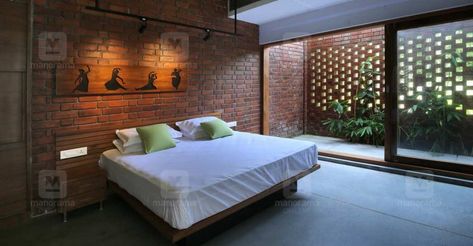 Kerala House Design, Kerala Houses, Village House Design, Indian Home, Sustainable Home, Brick House, Home Room Design, Bed Room, Home Fashion