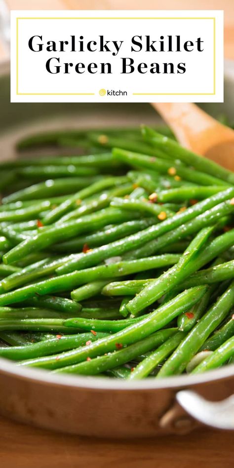 How To Cook Green Beans - Stovetop | Kitchn Side Dishes For Salmon Dinner, Beans Stovetop, Salmon Side Dishes, Cook Green Beans, Simple Side Dishes, Skillet Green Beans, Green Beans Side, Cooking Fresh Green Beans, Side Dishes For Salmon