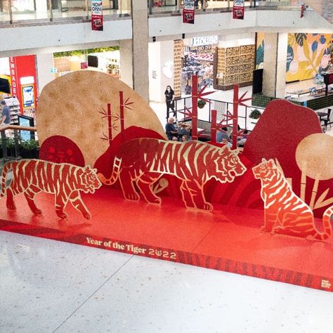 Chinese New Year – The Year of The Tiger Display at Top Ryde City Shopping Centre Fall Shopping Outfit, Lunar New Year Design, Experiential Graphic Design, Chinese New Year Dragon, Chinese Artwork, 2022 Year, Chinese Decor, Exhibition Art, New Year Designs