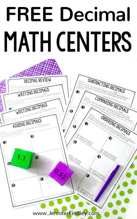 Teaching Decimals 5th Grade, Decimals 5th Grade Math, Decimal Activities, Teaching Decimals, Decimals Activity, Math Decimals, Grade 6 Math, Upper Elementary Math, Fifth Grade Math