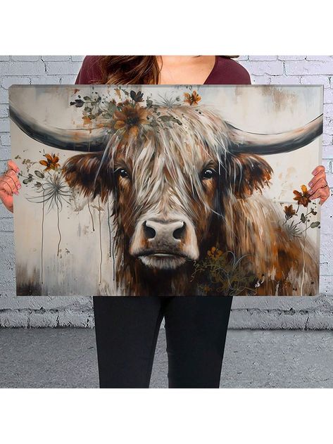 Highland Cow Wooden Framed Canvas Painting Wall Art Prints For Home Decoration, Living Room & Bedroom, Festival Party Decor, Gifts, Ready to HangHighland Cow Wooden Framed Canvas Painting Wall Art Prints For Home Decoration, Living Room & Bedroom, Festival Party Decor, Gifts, Ready To Hang Framed Modern   Canvas Animal,Graphic Framed Picture   Home Decor, size features are:Bust: ,Length: ,Sleeve Length: Highland Cow Painting, Highland Cow Canvas, Cow Wall Art, Cow Canvas, Animal Wall Decor, Cow Painting, Cow Art, Art Prints For Home, Wall Art Canvas Painting