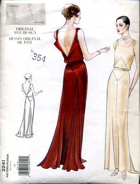 I would love to find this dress...or make it.   Ms Hepburns Closet: 1930's Hollywood Glamour Backless Evening Gowns, Evening Dress Patterns, Vintage Vogue Sewing Patterns, Vogue Vintage, 30s Fashion, Vintage Dress Patterns, Vogue Sewing, Vogue Sewing Patterns, Motif Vintage