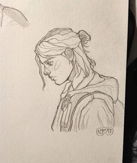 Person Sketch, Ellie Tlou, Indie Drawings, Grunge Art, Easy Drawings Sketches, Hand Art Drawing, Last Of Us, Book Art Drawings, A Year Ago