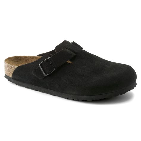 cd0dce8fca267bf1fb86cf43e18d5598desc41123089ri Boston Soft Footbed, Birkenstock Styles, Birkenstock Clog, Boston Clogs, Black Birkenstock, Black Clogs, Birkenstock Black, Suede Clogs, Calf Muscles