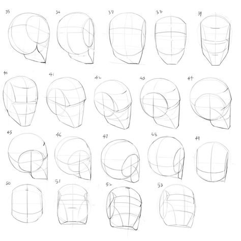 Anatomy Practice Beginners, Anatomy Face Sketch, Head Proportions Reference, Face Anatomy Drawing Practice, Head Mapping Drawing, Human Head Proportions Drawing, Head Drawings Sketches, Head Drawing Guidelines, Head References Drawing