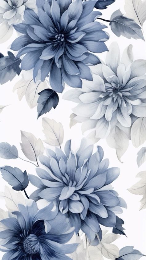 Blue And White Iphone Wallpaper, Blue Flowers Aesthetic Wallpaper, Background Design Blue, Blue Flowers Wallpaper, Blue Flowers Background, Blue Flower Wallpaper, Abstract Art Wallpaper, Flower Art Images, Flower Background Wallpaper