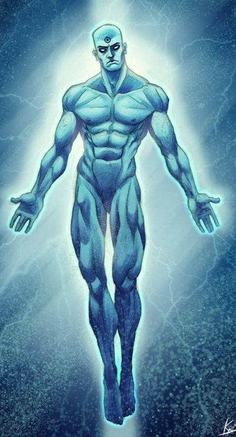 DR.MANHATTEN Dr Manhattan Art, Dr Manhattan, Comic Villains, Superhero Team, Univers Dc, Vibe Check, Comic Pictures, Thranduil, Dc Comic