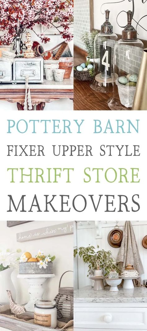 Fixer Upper Living Room, Pottery Barn Decor, Thrift Store Upcycle, Thrift Store Makeover, Thrift Store Diy, Thrift Store Decor, Pottery Barn Inspired, Thrift Store Crafts, Fixer Upper Style