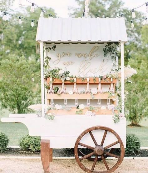 Wedding Bar Cart, Wedding Drink Bar, Sweet Carts, Ice Cream Cart, Drink Bar, Flower Truck, Champagne Bar, Bridal Guide, Flower Cart