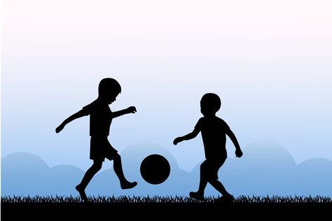 Girl Playing Soccer, Soccer Silhouette, Soccer Ideas, Football Tattoo, Grass Vector, Kids Silhouette, Playing Soccer, Siluete Umane, Children Playing