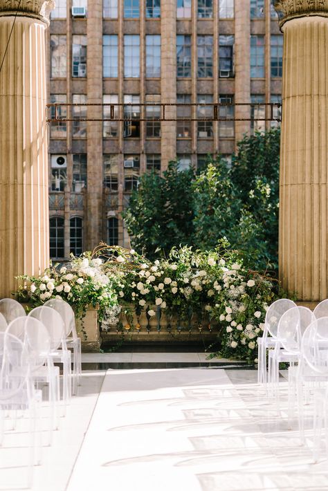 Wedding at the Melbourne Town Hall    #melbourne  #wedding #flower #balcony Black Taper Candles, Stone Columns, Ceremony Seating, Melbourne Wedding, Floral Backdrop, Ceremony Location, Dreamy Wedding, Town Hall, Wedding Backdrop