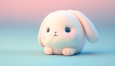 A 3d model of a cute bunny face with a p... | Premium Photo #Freepik #photo #bunny #cute-rabbit #cute-bunny #rabbit Toon Characters, 3d Bunny, 3d Rabbit, Toys Design, Art Toys Design, Pastel Gradient, Clay Diy Projects, Bunny Face, Rabbit Cartoon