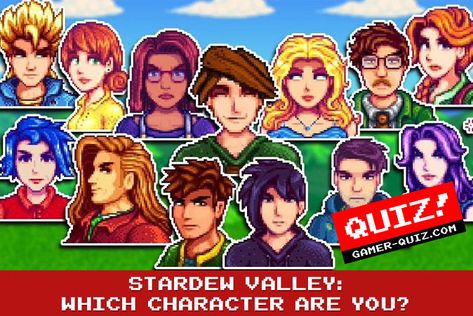 Stardew Valley: Which Character Are You? - Simulation - gamer-quiz.com Which Character Are You, New Mods, E 3, Fun Quiz, Stardew Valley, How To Find Out, Movie Posters, Film Posters