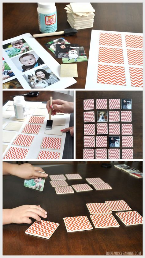 Photo Gifts Diy, Diy Wedding Gifts, Memory Game, Presents For Kids, Diy Games, Memory Games, Diy Photo, Game Pieces, Craft Time