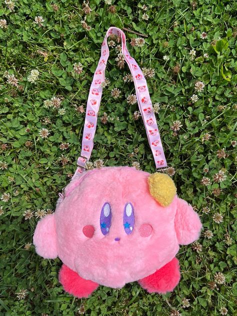 Kirby Bag Outfit, Kirby Accessories, Dream Backpack, Kirby Plush, How To Tie Ribbon, Muffin Bread, Plush Bags, Cute Purses, Bag Crochet