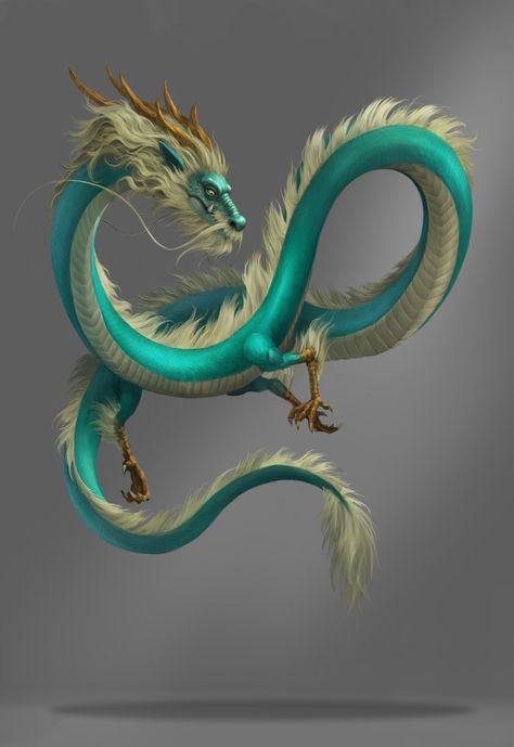 ArtStation - Dragon, Duy Anh Do Asian Lung Dragon, Eastern Dragon Reference, Dragon Concept Art Design Reference, Eastern Dragon Concept Art, Chinese Dragon Art Drawing, Japanese Dragon Oc, Eastern Dragon Drawing, Chinese Dragon Oc, Eastern Dragon Art