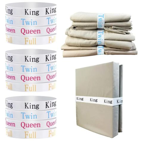 PRICES MAY VARY. 60%Polyester, 40% latex yarn Package Includes: You will receive 12 bed sheet straps, 4 styles, 3 each of King, Twin, Queen and Full printed. Each size is 32.5cm/12.8in*4cm/1.6in. It can fully meet your daily use needs. Eastic Sheet Straps: The sheet straps for bedding set are made of polyester latex silk, elastic, strong, not easy to break and deform, very durable and easy to use, saving time and space for your storage. Easy To Use: After folding the sheets or clothes, fix the b Storage For Closet, Storage For Clothing, Sheet Organizer, Sheet Storage, Linen Closet Organization, Blanket Quilt, Closet Organizers, Garden Bedding, Ceiling Fan In Kitchen