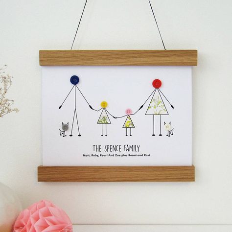 Family Day Poster, Button Family, Personalized Family Print, Christmas To Do List, Personalised Family Print, Mother's Day Activities, Poster Diy, Family Names, Family Crafts