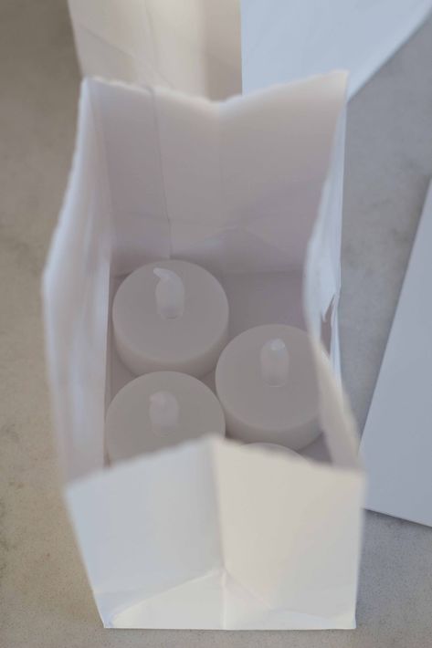 Easy DIY Paper Bag Luminaries - Handmade Farmhouse Luminaries Paper Bag, Paper Bag Luminaries, Tea Lights Diy, Paper Bag Lanterns, Luminary Diy, Diy Christmas Paper, Lanterns Diy, Luminaries Bags, Diy Paper Bag