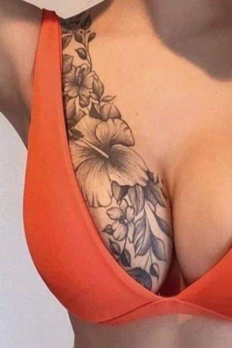 Stomach Tattoos Women, Hip Thigh Tattoos, Hip Tattoos Women, Chest Piece Tattoos, Chest Tattoos For Women, Tattoos For Black Skin, Inspiration Tattoos, Pretty Tattoos For Women, Dope Tattoos For Women