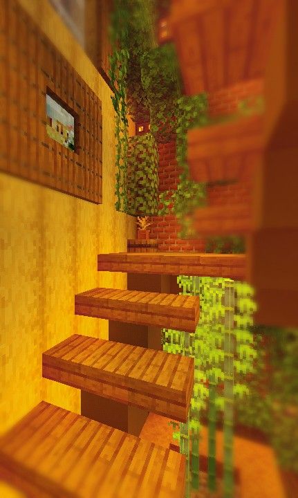 Minecraft Stair Design Ideas, Minecraft Floating Stairs, Modern Minecraft Stairs, Minecraft House Staircase, Minecraft Stair Case Ideas, Mincraft Stairway, Cute Minecraft Staircase, Minecraft Building Ideas Stairs, Minecraft Stair Railing