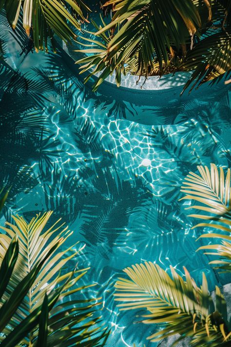 Photo Of The Sea, Poolside Aesthetic Summer, Teal Beach Aesthetic, Pool Vibes Aesthetic, Summer Blue Aesthetic, Oasis Aesthetic, Summer Pool Aesthetic, Pool Wallpaper, Beach Resort Design